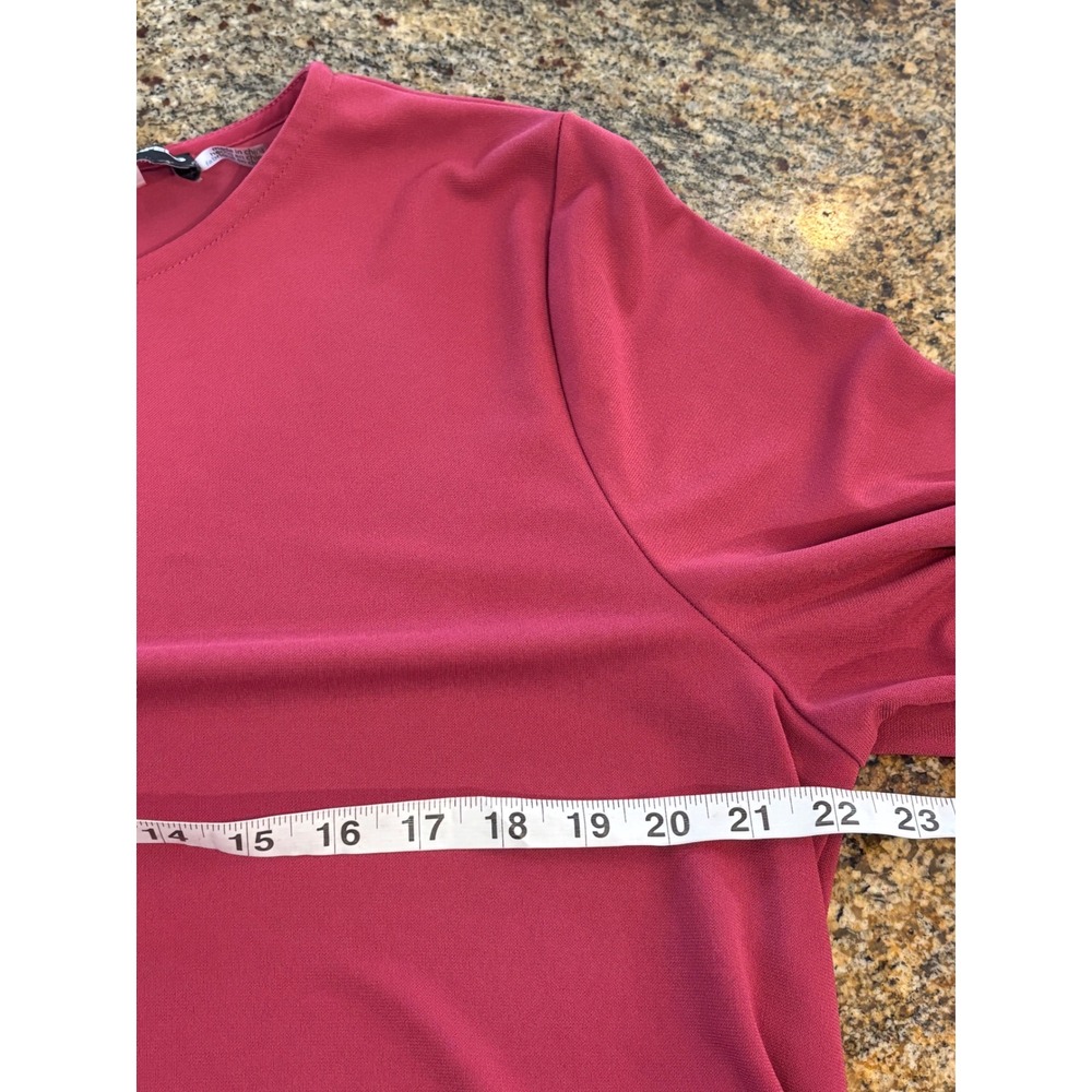 Karl Lagerfeld Paris Womens XL Pink 3/4 Sleeve Bow Cuff Top Blouse‎ - Picture 5 of 10